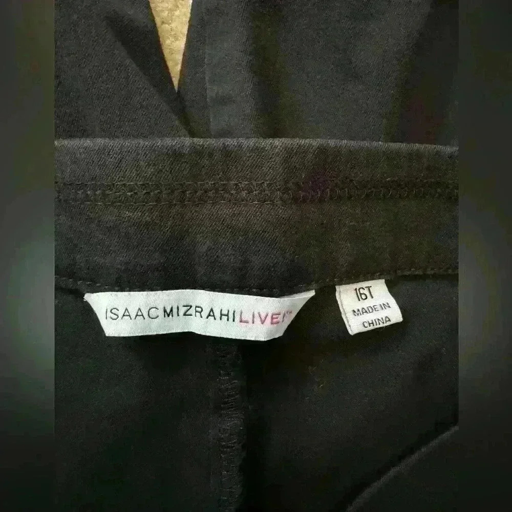 Isaac Mizrahi Live! Cargo Pants Size 16 Tall Black Closet Staple Minimal Capsule - Picture 4 of 9